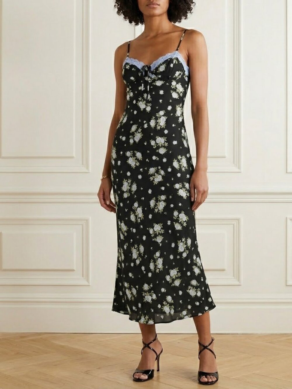 NWT Rouje Paris Dune Midi in Jardin Secret Floral Tank Slip Dress 36 / US 4